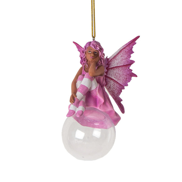 Peony Bubble Rider Fairy Ornament