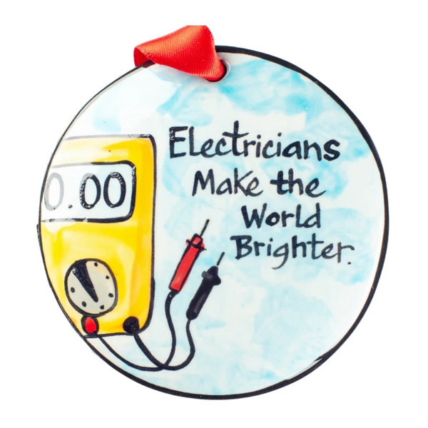 Nola Watkins Electrician Hand Painted Ornament