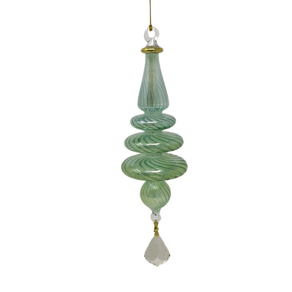 Egyptian Museum Glass Pink Swirl Tree with Crystal Drop Ornament