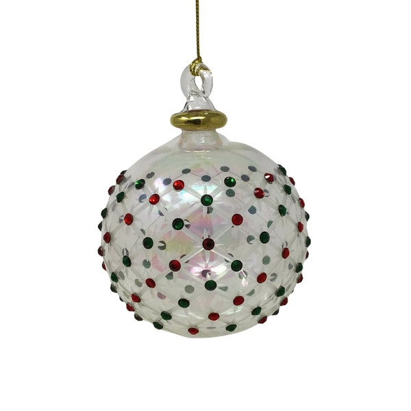 Egyptian Museum Crystal Chaton Iris Ball Ornament