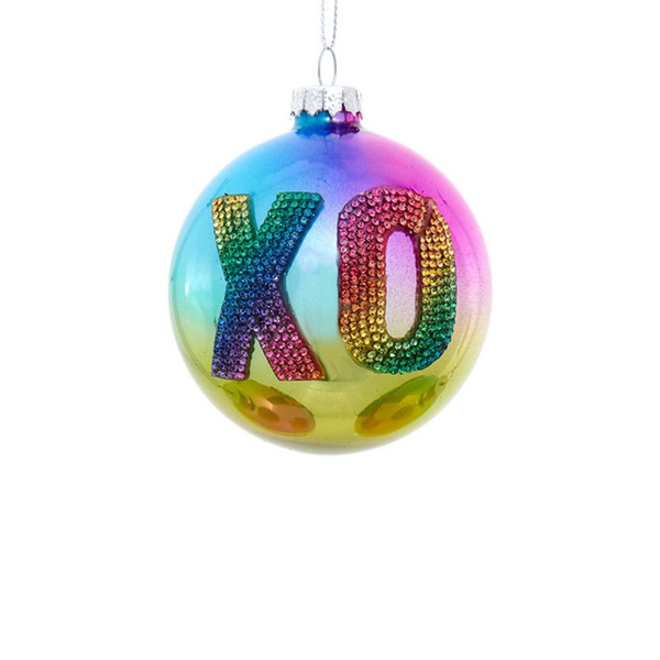 Glass XO Rhinestone Ornament