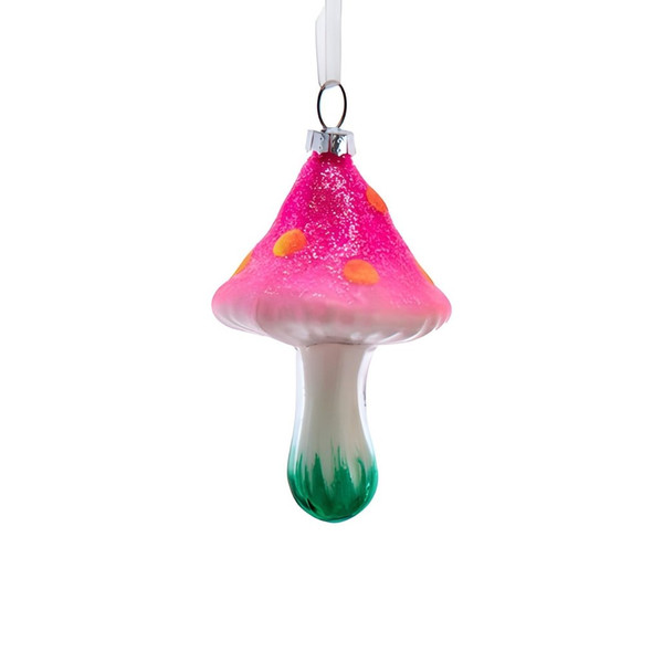 Pink Glow in the Dark Mushroom Ornament