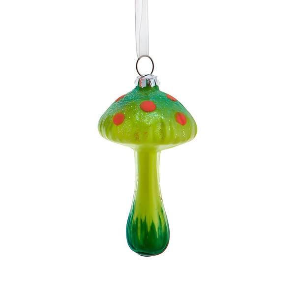 Green Glow-in-the-Dark Mushroom Ornament