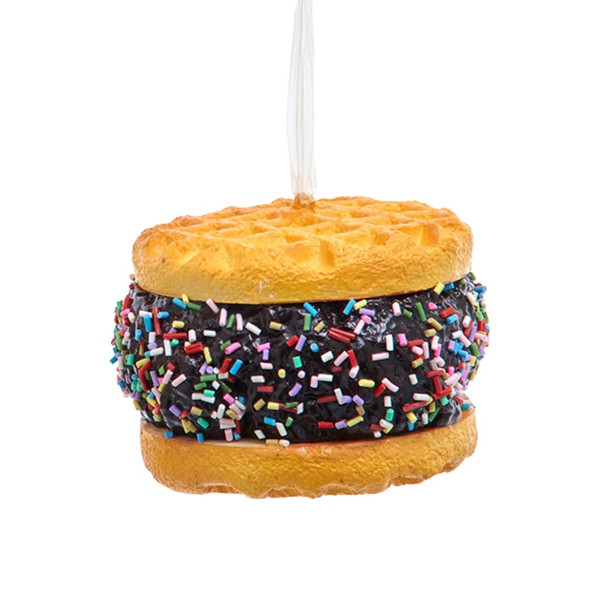 Chocolate Waffle Ice Cream Sandwich Ornament