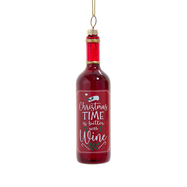 Christmas Time is Better with Wine Ornament
