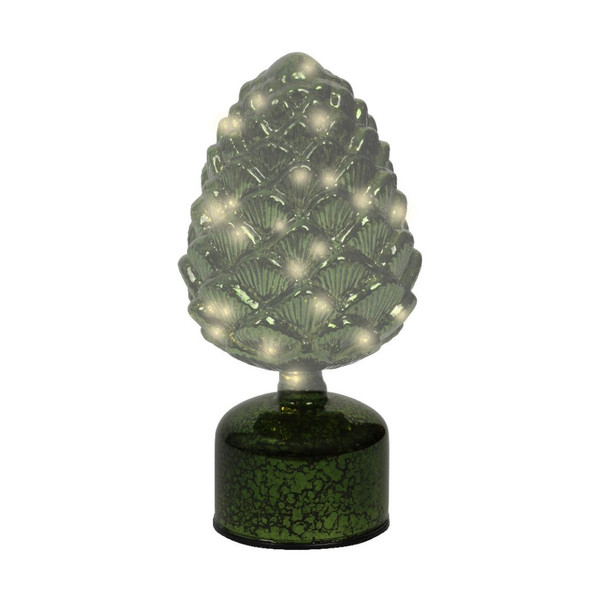 Lumineo Micro LED Rotating Green Glass Pinecone