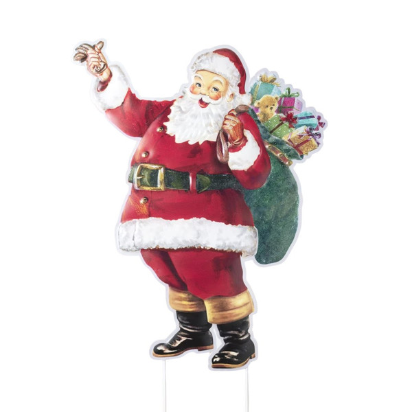 Metal Holiday Santa Yard Stake