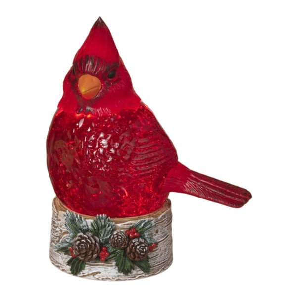 Lighted Spinning Birch Cardinal Water Globe