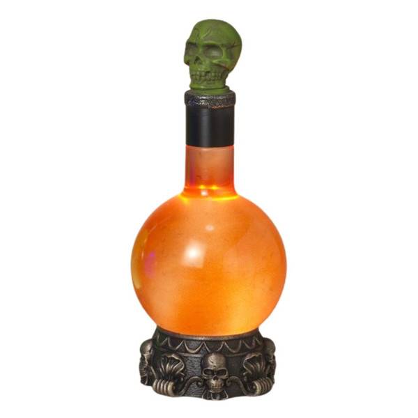Lighted Spinning Orange Potion Bottle with Timer
