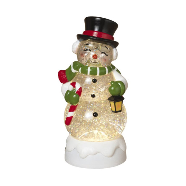 Lighted Spinning Snowman Water Globe