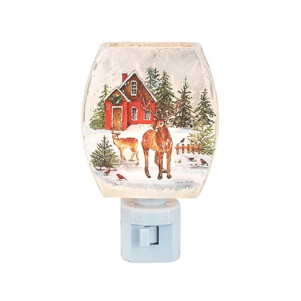 Stony Creek Frosted Home Reindeer Visit Glass Night Light