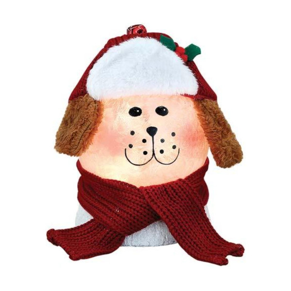 Stony Creek Frosted Festive Snowman Dog with Base Lamp