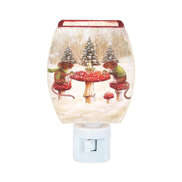 Stony Creek Frosted Merry Mice Glass Night Light