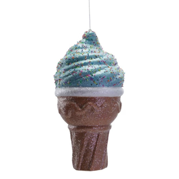 Large Blue Ice Cream Cone Ornament | 16 Inch Oversized Foam Décor