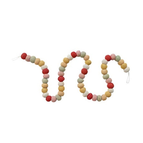 Wool Felt Ball Garland – Multicolor | 75 Inches
