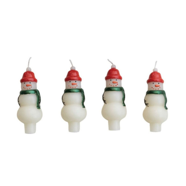 Unscented Snowman Bottle Topper Candles – Set of 4 | 4 Inches