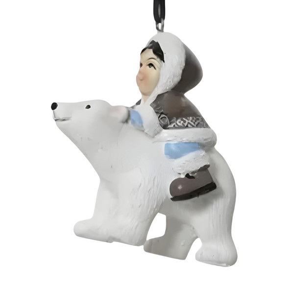 Winter People on Polar Bear Ornament | 4 Inch