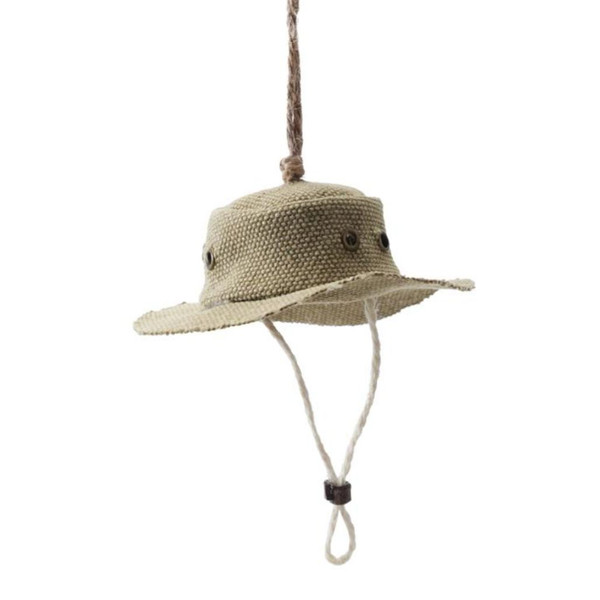Round Canvas Safari Hat Ornament | 2 Inch