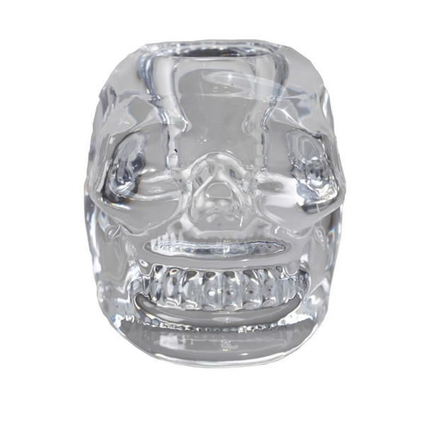 Glass Skull Taper Candle Holder | 3-Inch