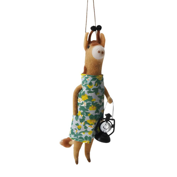 Wool Felt Camping Giraffe Ornament | 3-Inch