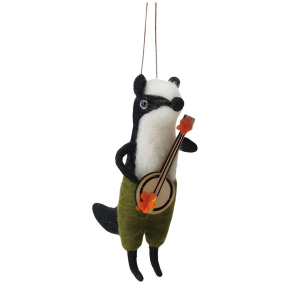 Wool Felt Camping Skunk Ornament | 3-Inch