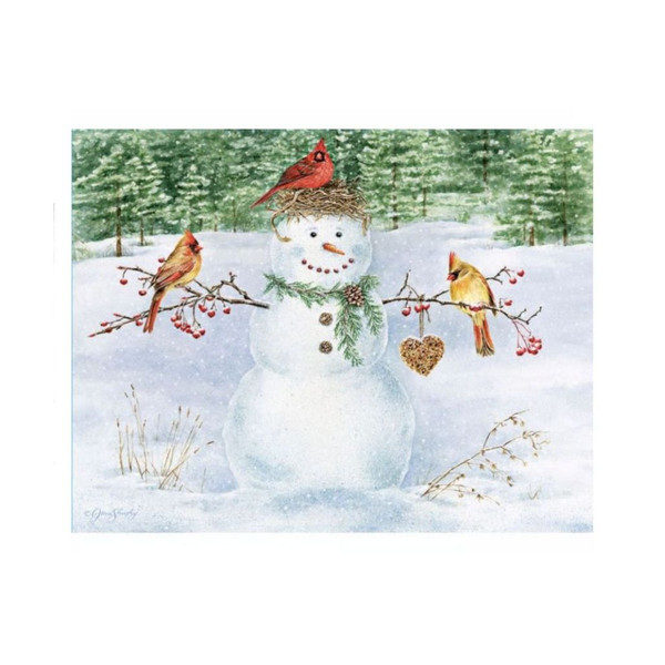 Happy Snowman Boxed Christmas Cards | 18-Pack with Envelopes