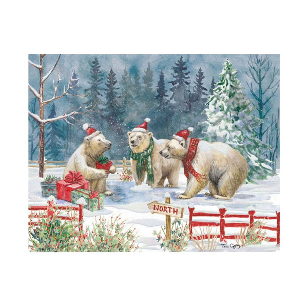 Bear-y Merry Christmas Boxed Christmas Cards | 18-Pack with Envelopes