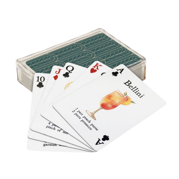 Cocktails Playing Cards | 54 Card Art Deco Recipe Deck in Acrylic Case
