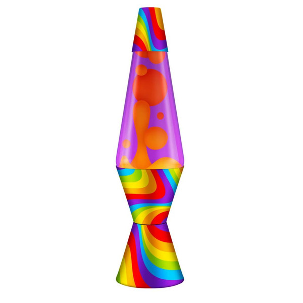 Lava Lamp Yellow & Purple Flowing Color Design | 14.5 Inches