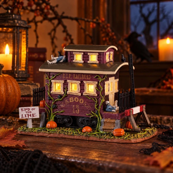 Lemax Spooky Town Creepy Ca-boo-se – collectible Halloween village piece displayed in a cosy home