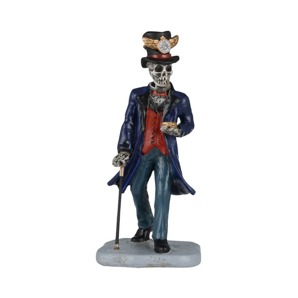 Lemax Spooky Town Time Traveler Figurine | Victorian Skeleton