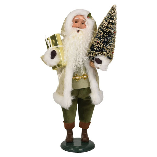 Byers’ Choice Gold Sparkle Santa Caroler | 13 inches