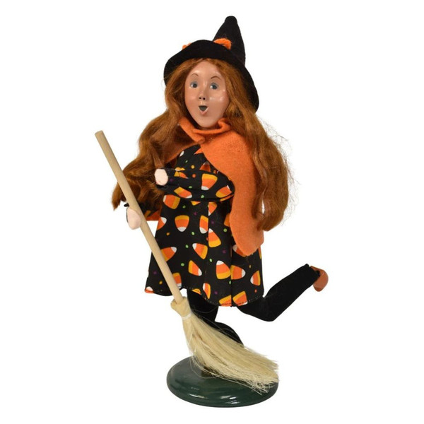 Byers’ Choice Girl Witch on Broom Caroler | 10 Inches