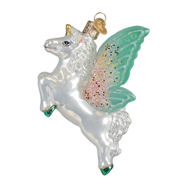 Old World Christmas Radiant Pegasus Ornament | 4.5in Glass