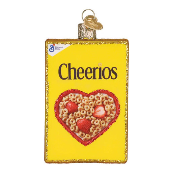 Old World Christmas Cheerios Box Ornament | Blown Glass 3.5in