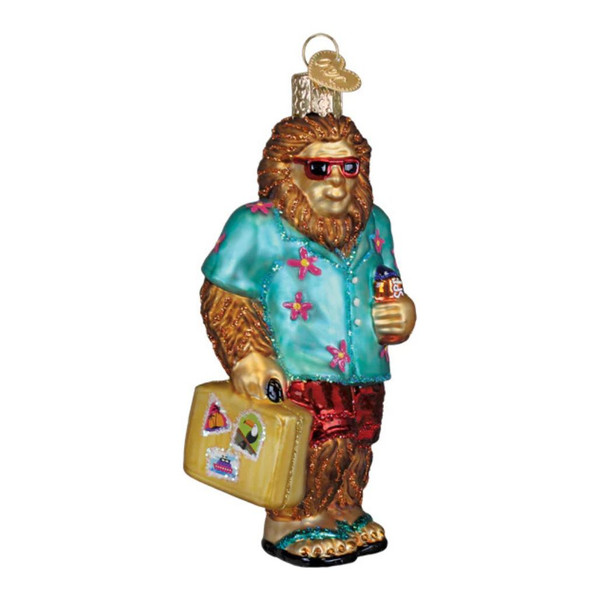 Old World Christmas Sasquatch Gone Tropics Ornament | Blown Glass