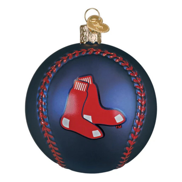 Old World Christmas Red Sox Baseball Ornament | Blown Glass