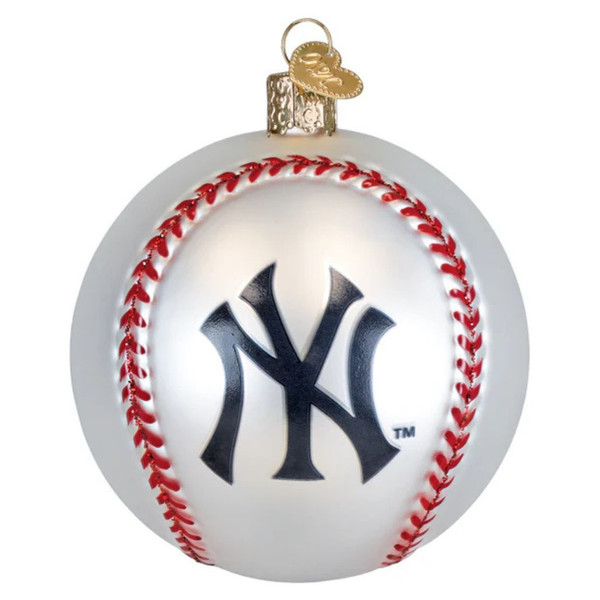 Old World Christmas Yankees Baseball Ornament | Blown Glass