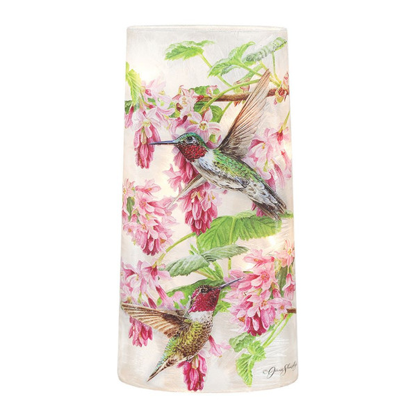 Stony Creek Red-Bellied Hummingbird Glass Vase | Lit