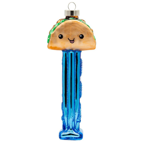 Kat & Annie Tasty Taco PEZ Glass Ornament | 5.75"