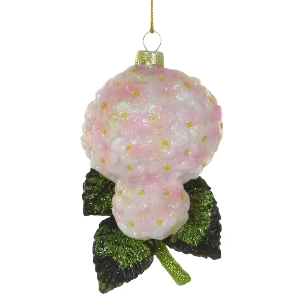 Cody Foster Peach Garden Hydrangea Glass Ornament