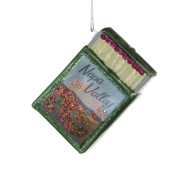 Cody Foster Napa Valley Souvenir Matchbox Glass Ornament