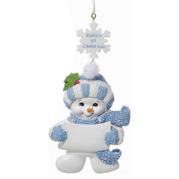 Baby’s 1st Christmas Snow Baby Boy Ornament