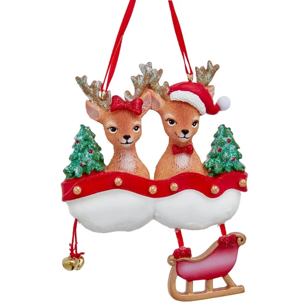 Kurt Adler Reindeer Family of 2 Ornament