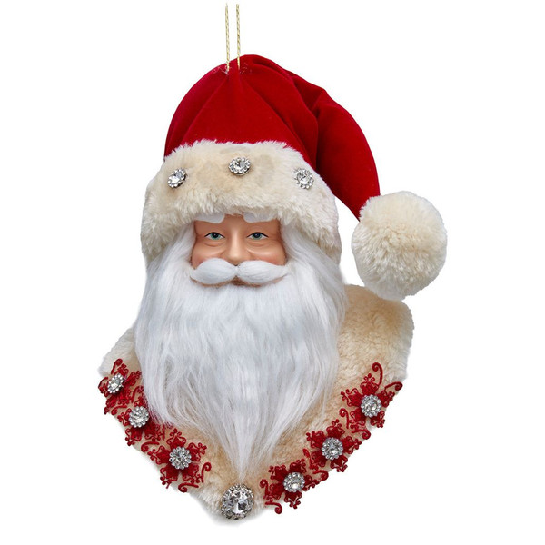 Santa head ornament with sparkling diamond-like accents and festive details.
Kurt Adler Holiday Diamonds Santa ornament with classic Christmas styling.
9-inch Santa head Christmas ornament for tree, wreath, or garland display.