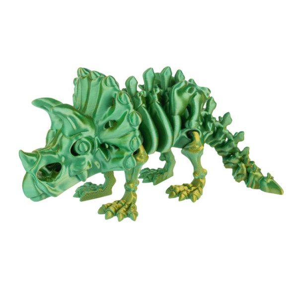 Green shimmer triceratops plastic figurine with horns and frill.
10.5 inch dinosaur figure with shiny green finish and sculpted details.
Plastic green triceratops toy-style décor for dinosaur displays or gifts.