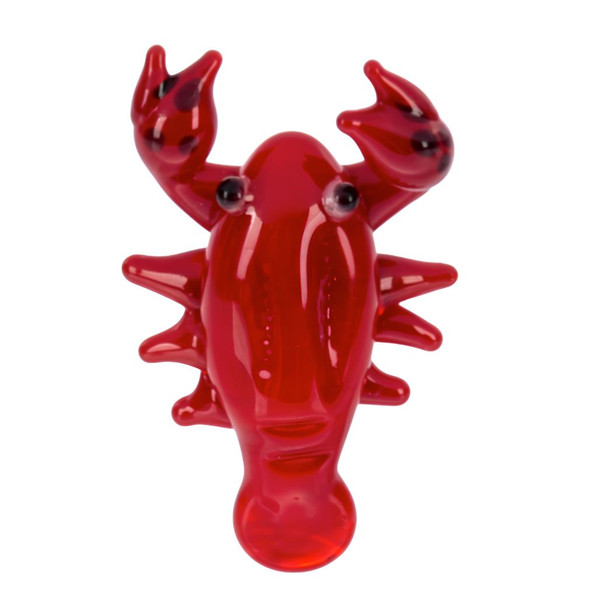 Tiny red glass lobster miniature with raised claws and black eyes.
Small glossy glass lobster figure with shaped side details.
Miniature World glass lobster for fairy gardens and coastal tiny displays.