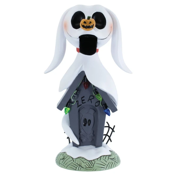 Disney Showcase Zero decorative nutcracker featuring the ghost dog perched above his doghouse.

6.1-inch Zero collectible with pumpkin nose, holiday lights, and Halloween Town-inspired details.

Hand-painted Nightmare Before Christmas figurine showcasing Zero and his doghouse in festive seasonal décor.