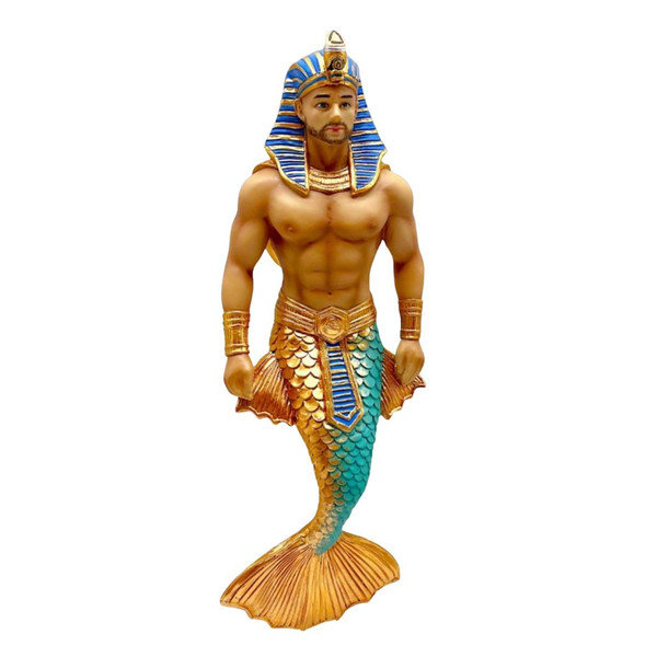 December Diamonds Pharaoh Nohedidn't Merman resin ornament with an Egyptian-inspired blue and gold headdress.
6.5-inch collectible merman ornament featuring metallic gold accents and a shimmering turquoise tail.
Egyptian-themed Christmas ornament crafted from resin with detailed pharaoh styling and mermaid tail.