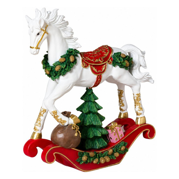 Holiday Rocking Horse Figurine | The Christmas Loft